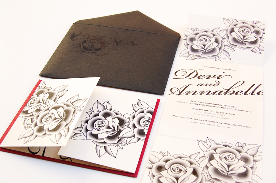 invitation and envelopes